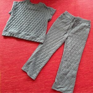 Women’s Quilted Dusty Blue Lounge Set